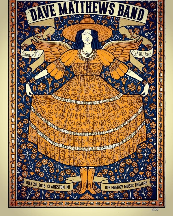 Methane Studios — Dave Matthews Band, DTE Energy Music Theatre, Clarkston, MI · Jul 20, 2016 Poster