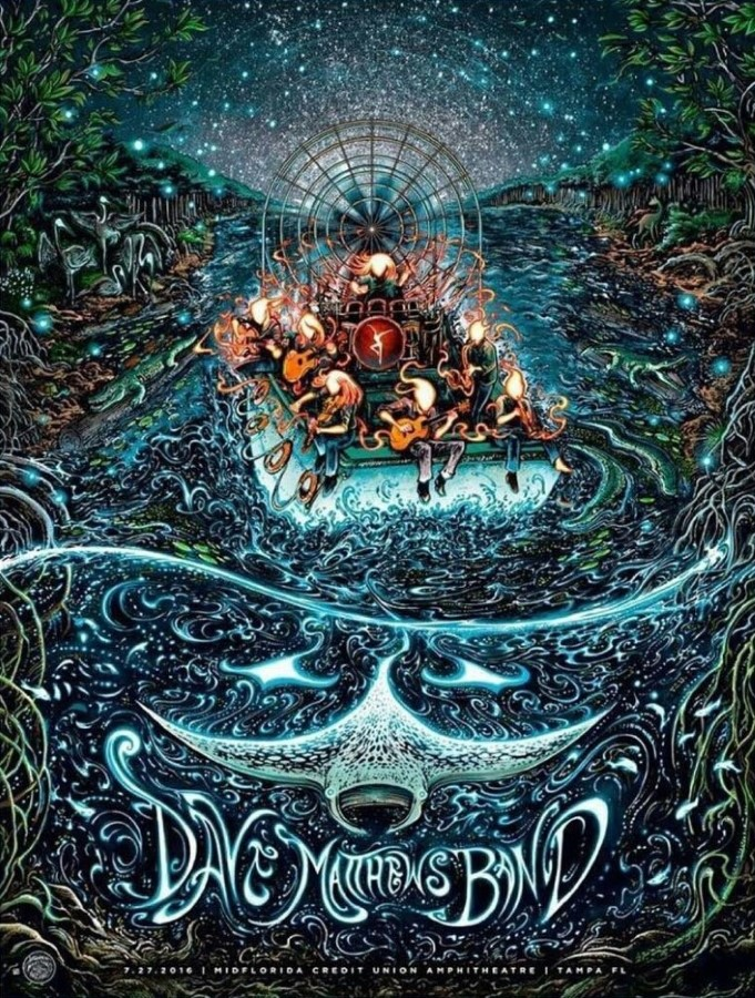 Miles Tsang — Dave Matthews Band, MIDFLORIDA Credit Union Amphitheatre at the Florida State Fairgrounds, Tampa, FL · Jul 27, 2016 Poster