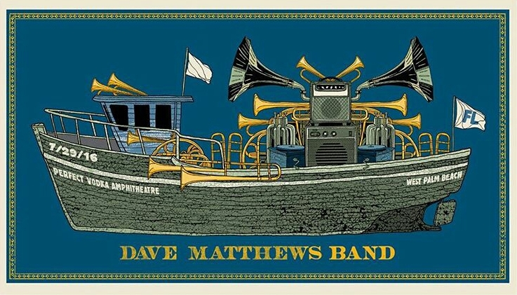Ken Taylor — Dave Matthews Band, iTHINK Financial Amphitheatre, West Palm Beach, FL · Jul 29, 2016 Poster