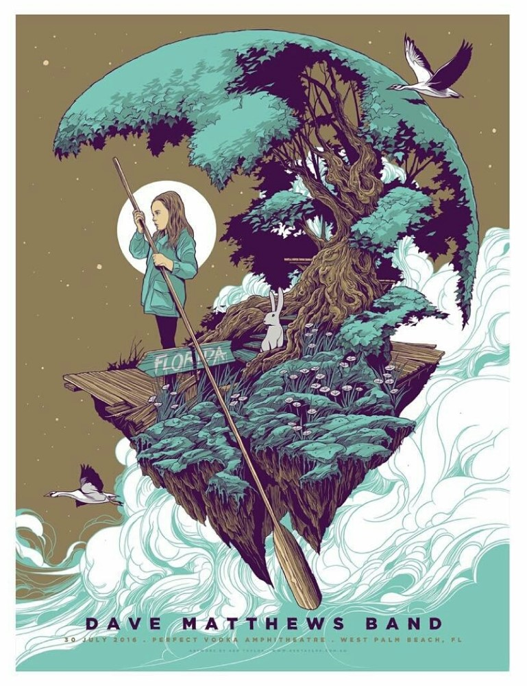 Ken Taylor — Dave Matthews Band, iTHINK Financial Amphitheatre, West Palm Beach, FL · Jul 30, 2016 Poster