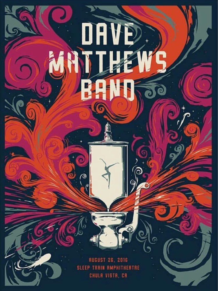 Matt Fleming — Dave Matthews Band, Sleep Train Amphitheatre, Wheatland, CA · Aug 26, 2016 Poster