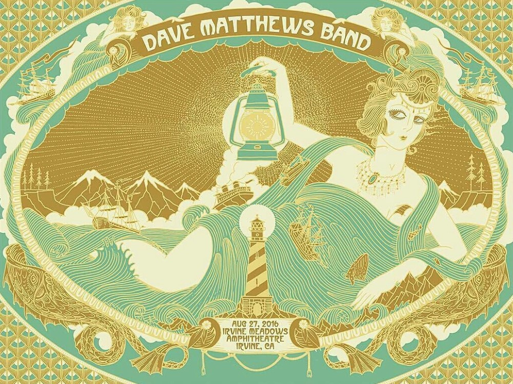 Kyler Martz — Dave Matthews Band, Irvine Meadows Amphitheatre, Irvine, CA · Aug 27, 2016 Poster