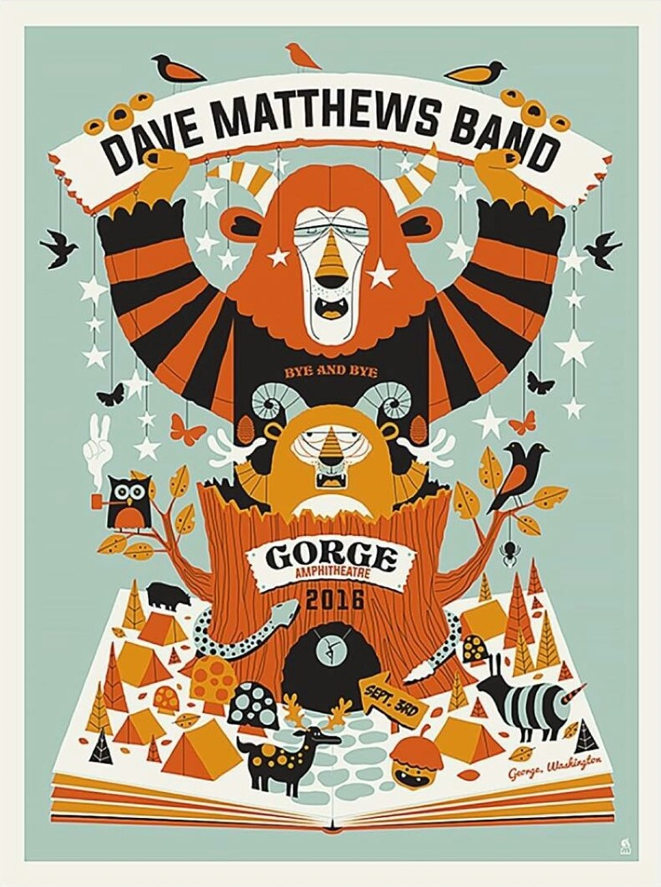 Methane Studios — Dave Matthews Band, The Gorge Amphitheatre, George, WA · Sep 3, 2016 Poster