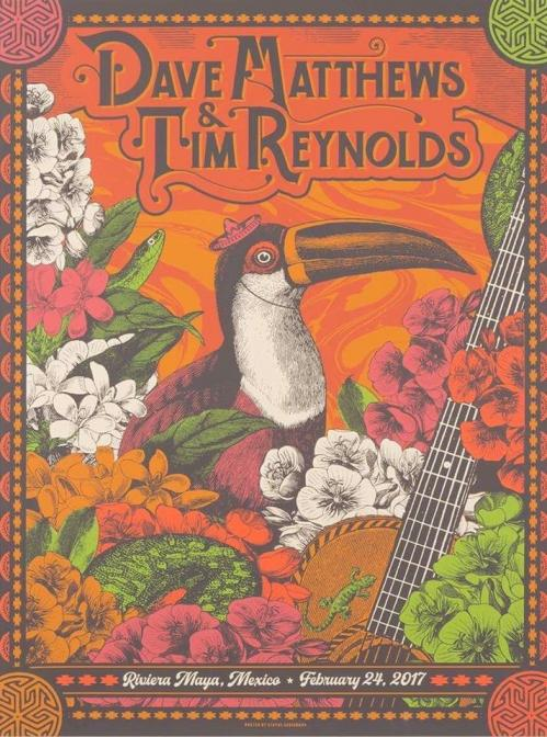 Justin Helton (Status Serigraph) — Dave Matthews Band, Playa Azul, Riviera Maya, MEX · Feb 24, 2017 Poster