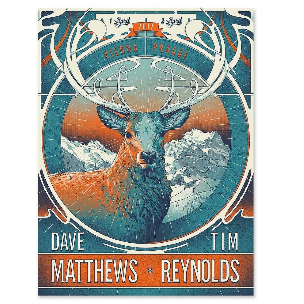 Matt Fleming — Dave Matthews Band, 2017 Dave and Tim Europe Spring, Unknown · Apr 1–2, 2017 Poster