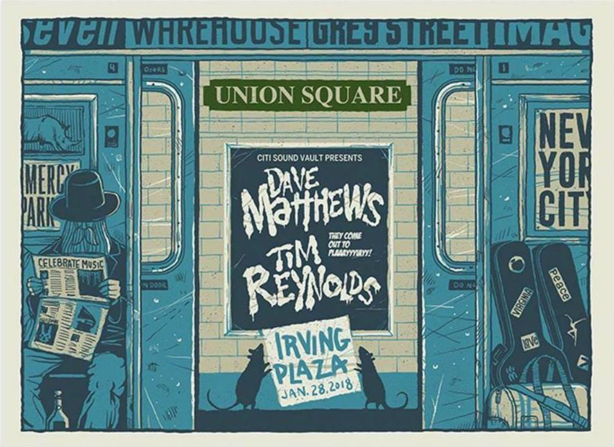 Methane Studios — Dave Matthews Band, Irving Plaza, New York, NY · Jan 28, 2018 Poster