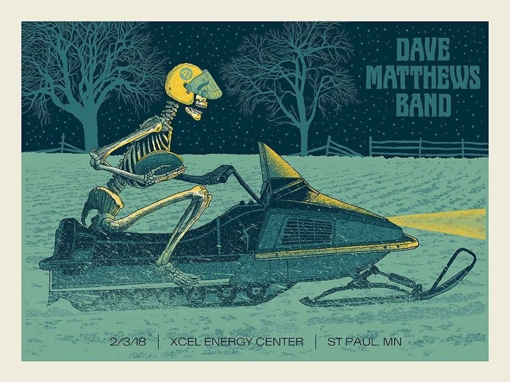 Methane Studios — Dave Matthews Band, Xcel Energy Center, Saint Paul, MN · Feb 3, 2018 Poster