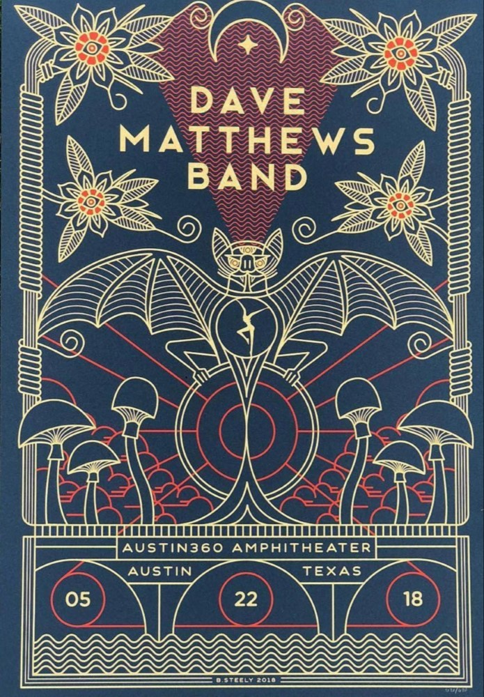 Brian Steely — Dave Matthews Band, Austin360 Amphitheater, Del Valle, TX · May 22, 2018 Poster