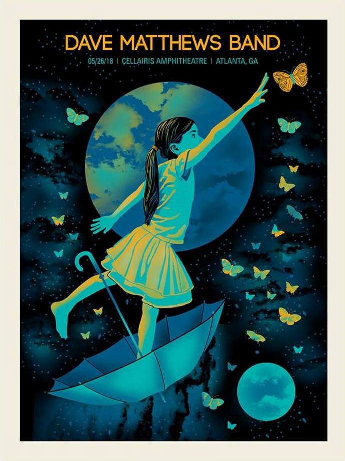 Methane Studios — Dave Matthews Band, Cellairis Amphitheatre at Lakewood, Atlanta, GA · May 26, 2018 Poster