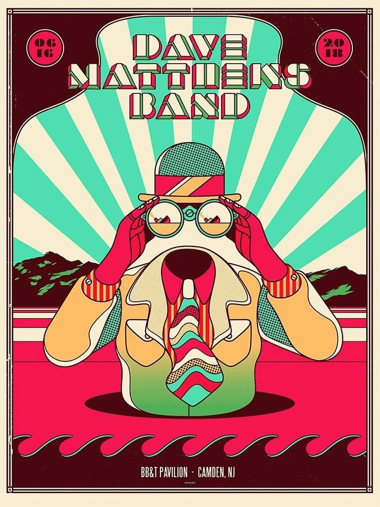 Ivan Minsloff — Dave Matthews Band, Freedom Mortgage Pavilion, Camden, NJ · Jun 16, 2018 Poster