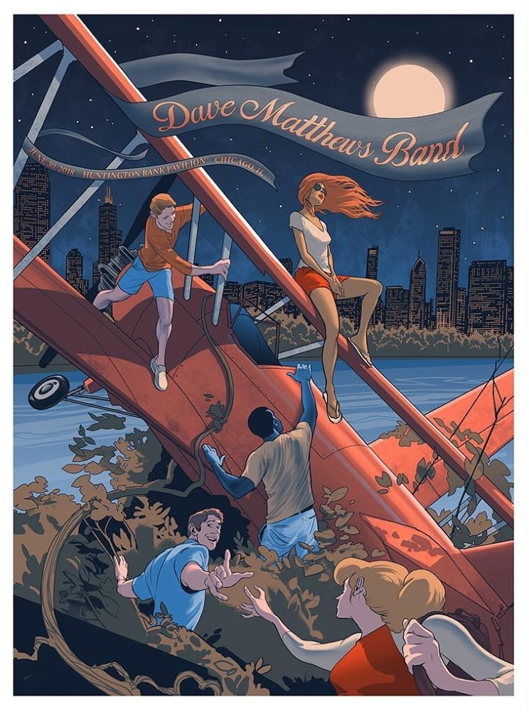 Rich Kelly — Dave Matthews Band, Huntington Bank Pavilion at Northerly Island, Chicago, IL · Jun 30, 2018 Poster