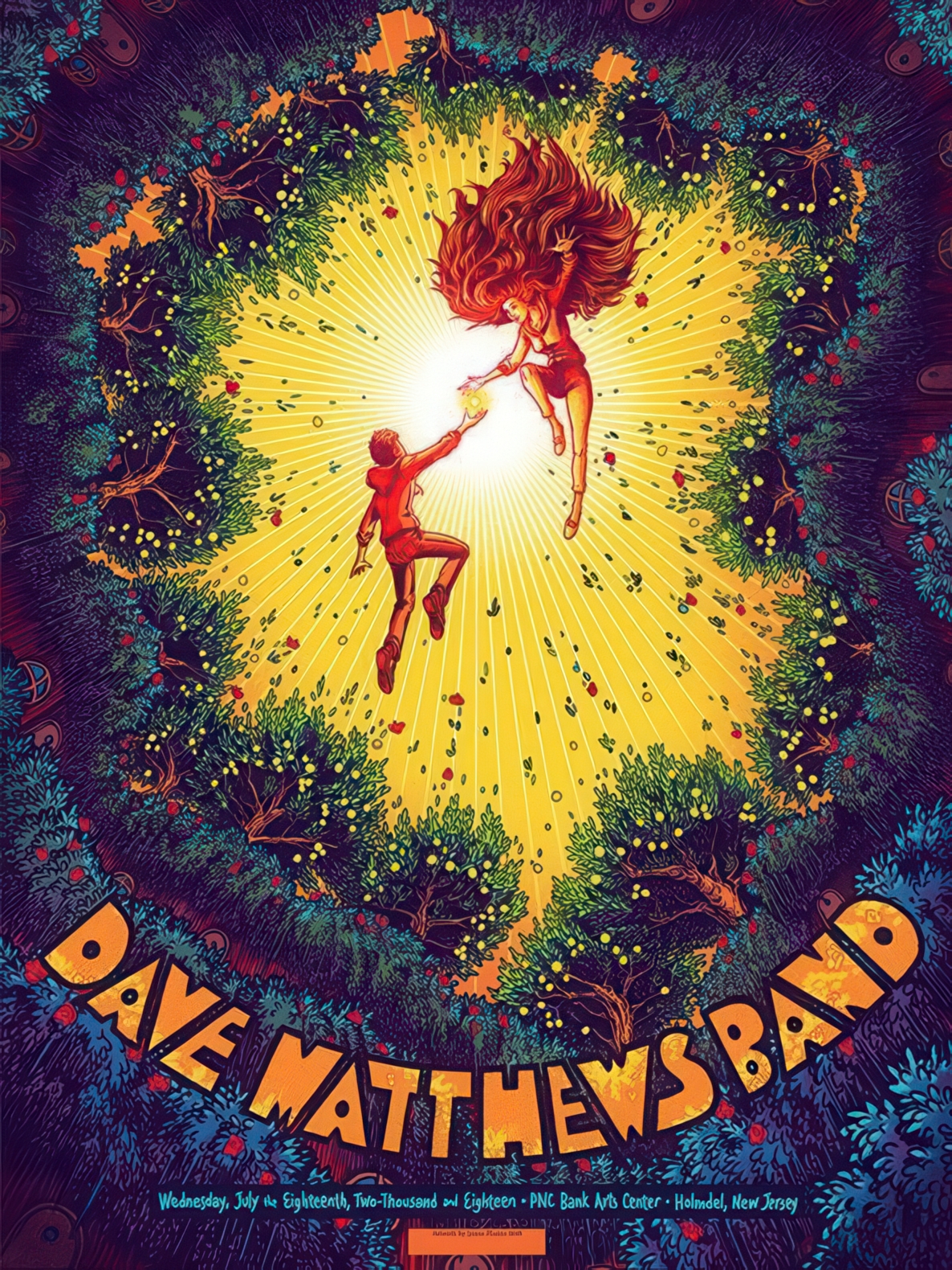 James Flames — Dave Matthews Band, PNC Bank Arts Center, Holmdel, NJ · Jul 18, 2018 Poster