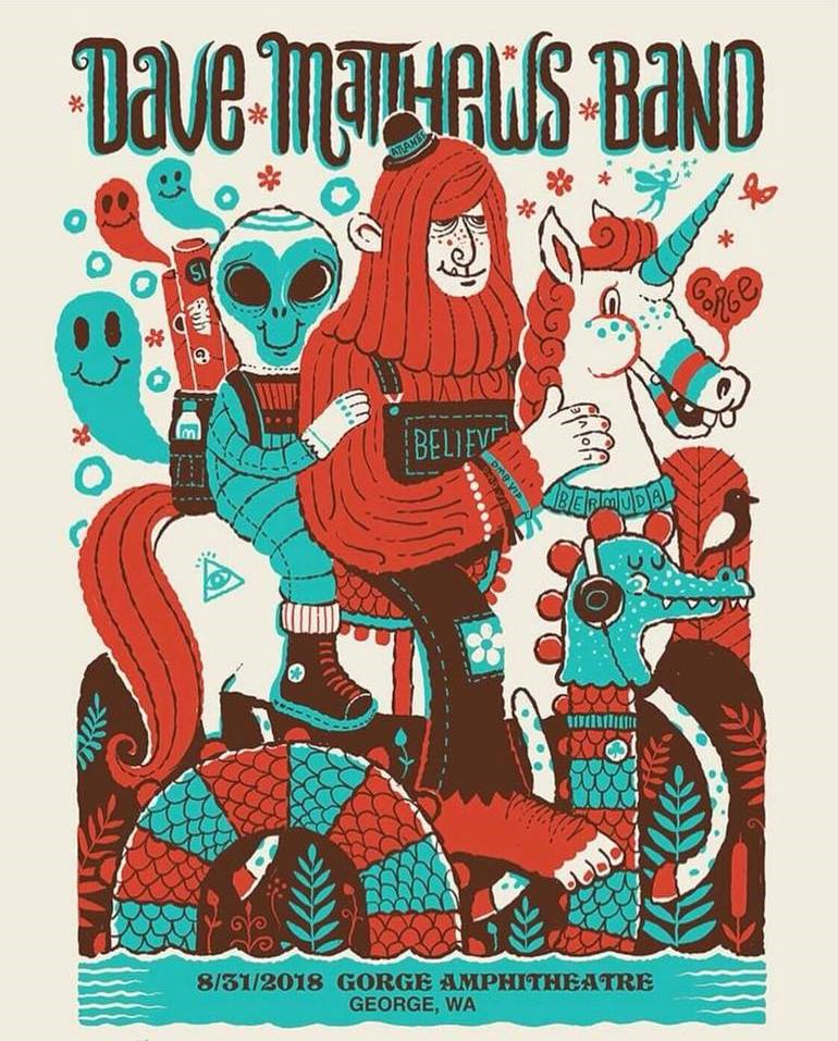 James Eads — Dave Matthews Band, The Gorge Amphitheatre, George, WA · Aug 31, 2018 Poster