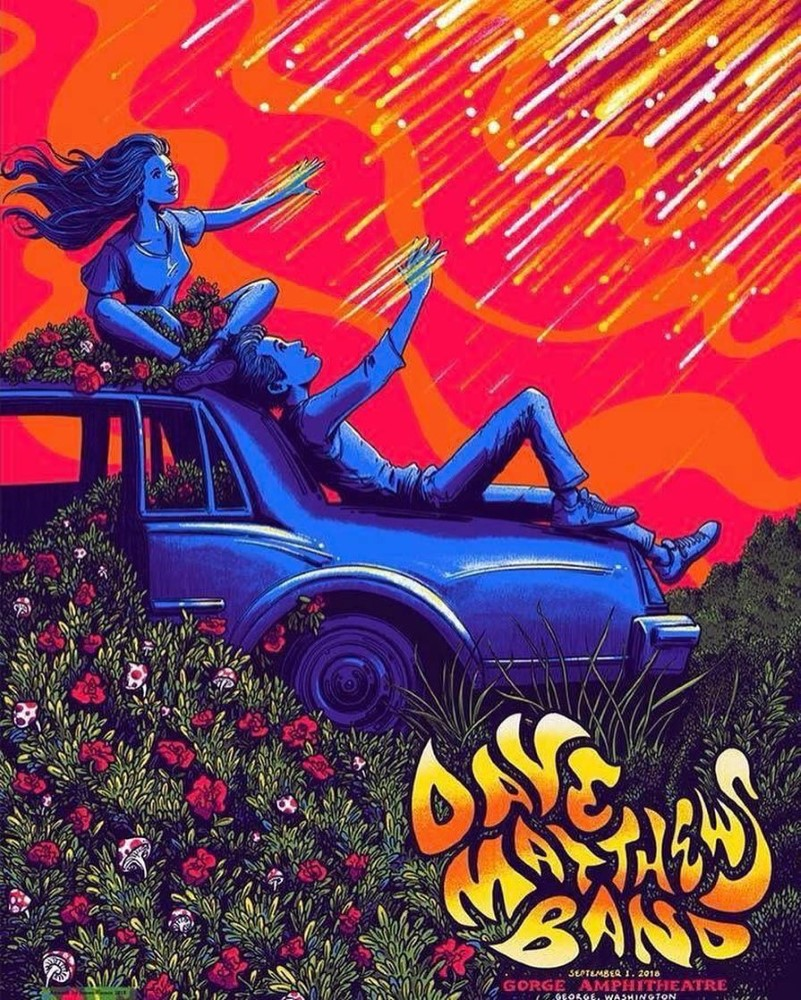 James Flames — Dave Matthews Band, The Gorge Amphitheatre, George, WA · Sep 1, 2018 Poster