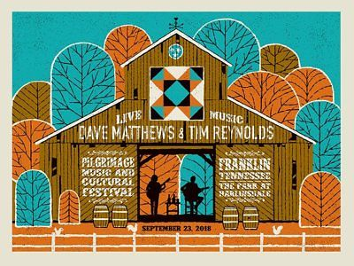 Methane Studios — Dave Matthews Band, The Park at Harlinsdale, Franklin, TN · Sep 23, 2018 Poster