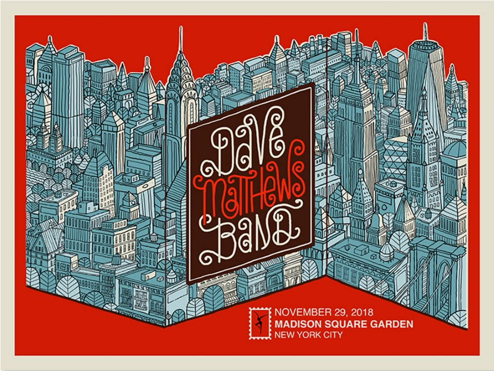Methane Studios — Dave Matthews Band, Madison Square Garden, New York, NY · Nov 29, 2018 Poster