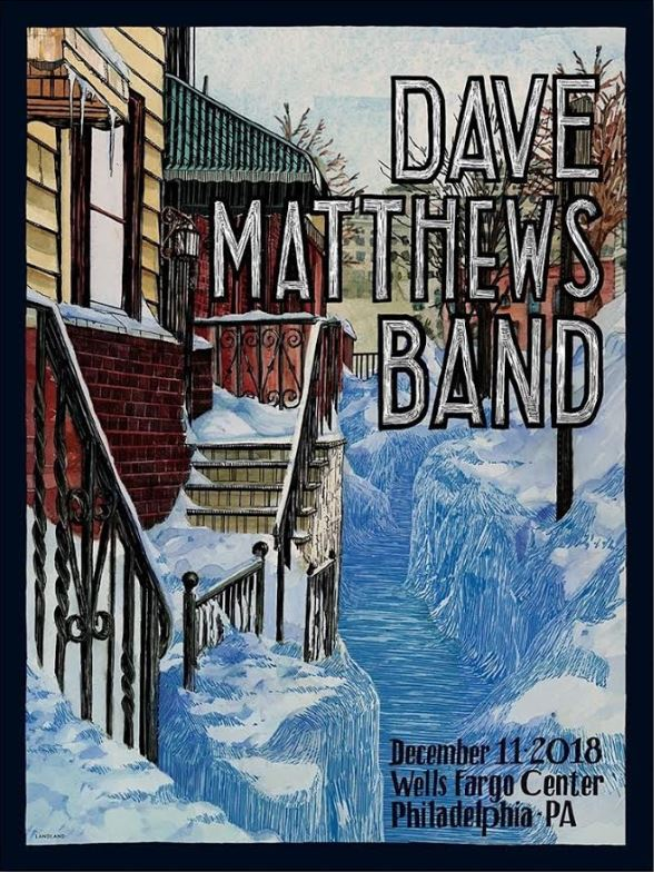Landland — Dave Matthews Band, Wells Fargo Center, Philadelphia, PA · Dec 11, 2018 Poster