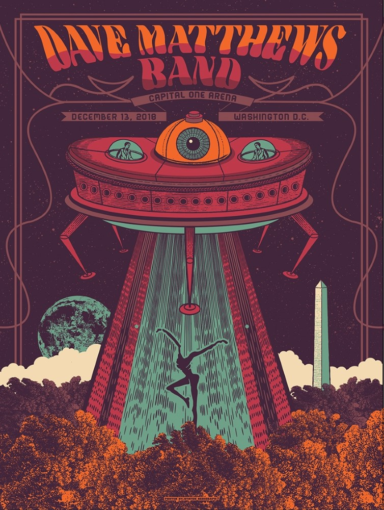 Justin Helton (Status Serigraph) — Dave Matthews Band, Capital One Arena, Washington, DC · Dec 13, 2018 Poster