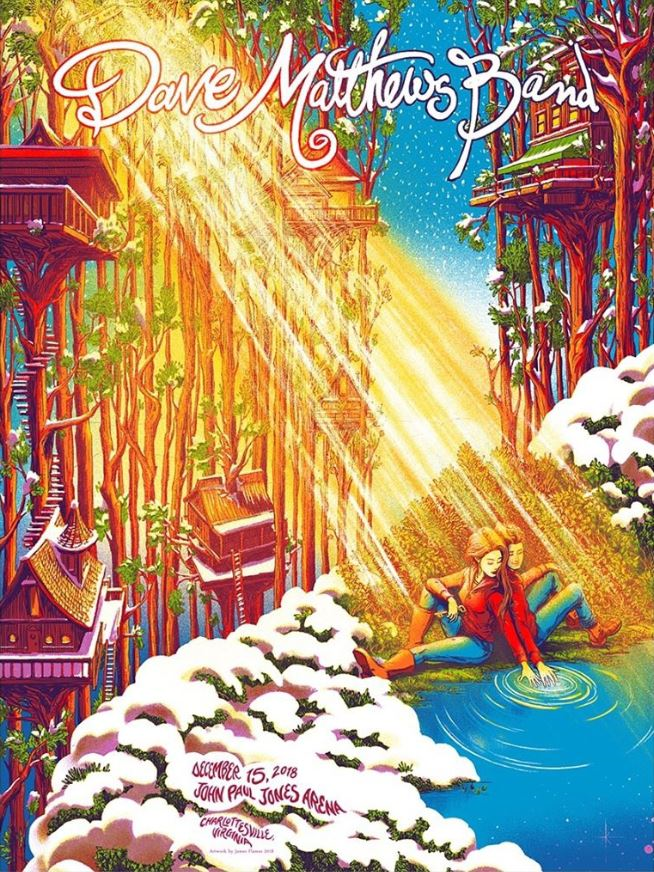 James Flames — Dave Matthews Band, John Paul Jones Arena (University of Virginia), Charlottesville, VA · Dec 15, 2018 Show Poster