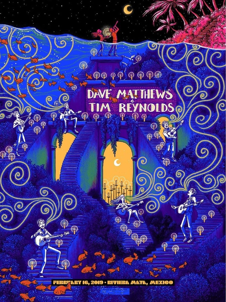 James Flames — Dave Matthews Band, Playa Azul, Riviera Maya, MEX · Feb 16, 2019 Poster