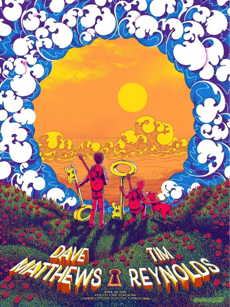 James Flames — Dave Matthews Band, Volvo Car Stadium, Charleston, SC · Apr 20, 2019 Poster