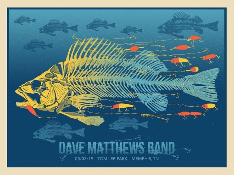 Methane Studios — Dave Matthews Band, Tom Lee Park, Memphis, TN · May 3, 2019 Poster