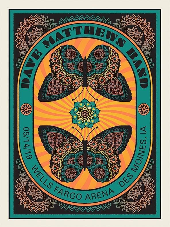 Methane Studios — Dave Matthews Band, Wells Fargo Arena, Des Moines, IA · May 14, 2019 Poster