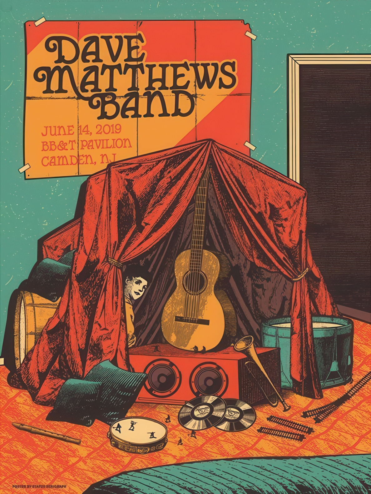 Justin Helton (Status Serigraph) — Dave Matthews Band, BB&T Pavilion, Camden, NJ · Jun 14, 2019 Poster