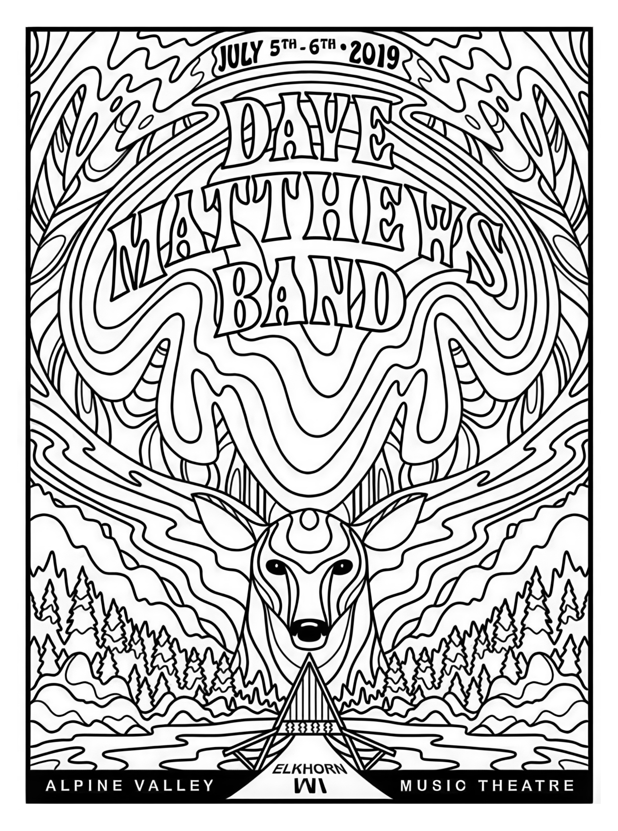 Matt Fleming — Dave Matthews Band, Alpine Valley Music Theatre, East Troy, WI · Jul 5, 2019 Poster