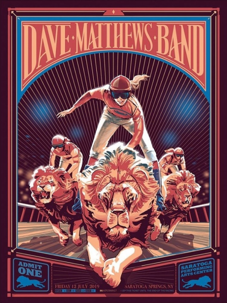 Rich Kelly — Dave Matthews Band, Saratoga Performing Arts Center, Saratoga Springs, NY · Jul 12, 2019 Poster