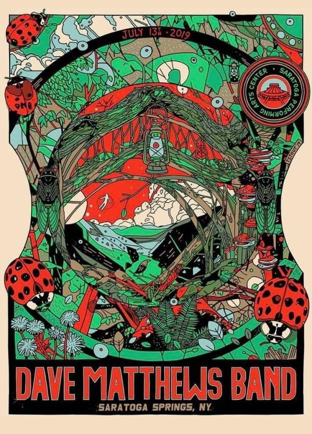 Tyler Stout — Dave Matthews Band, Saratoga Performing Arts Center, Saratoga Springs, NY · Jul 13, 2019 Poster