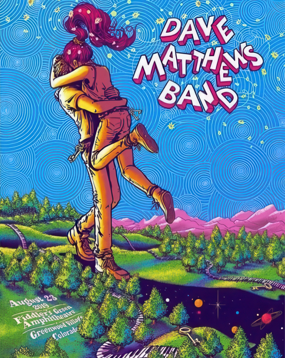 James Flames — Dave Matthews Band, Fiddler's Green Amphitheatre, Greenwood Village, CO · Aug 23, 2019 Poster