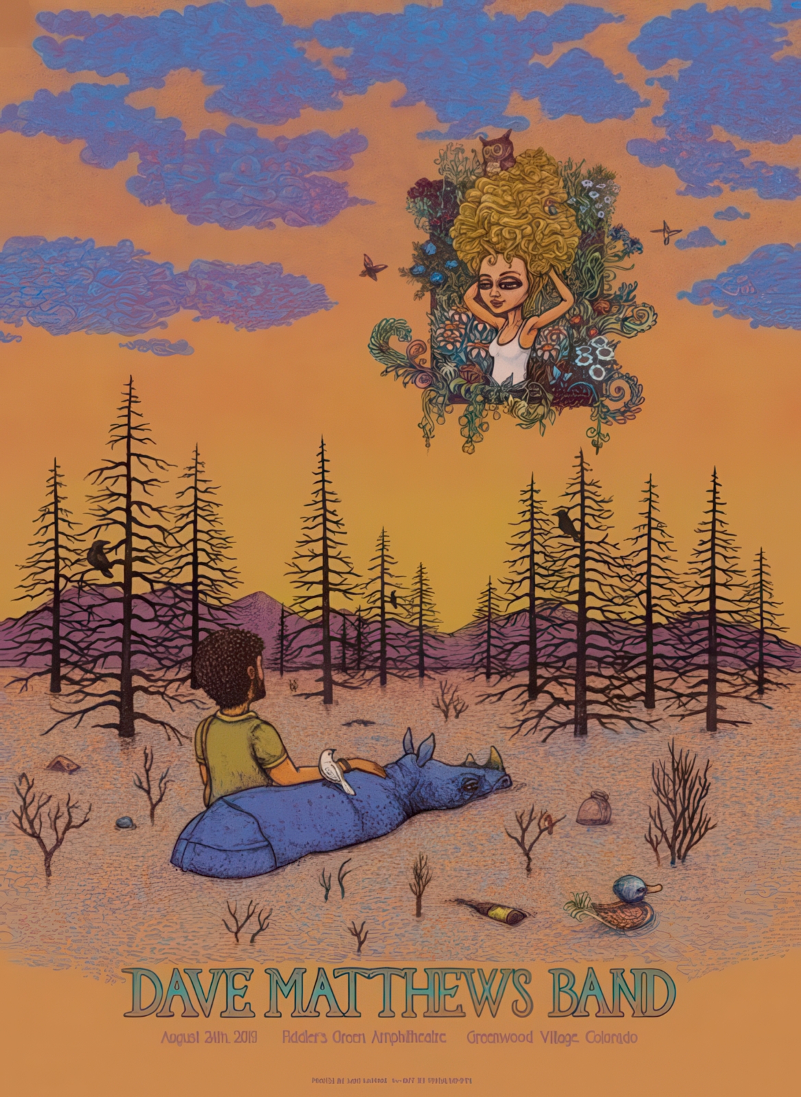 Marq Spusta — Dave Matthews Band, Fiddler's Green Amphitheatre, Greenwood Village, CO · Aug 24, 2019 Poster