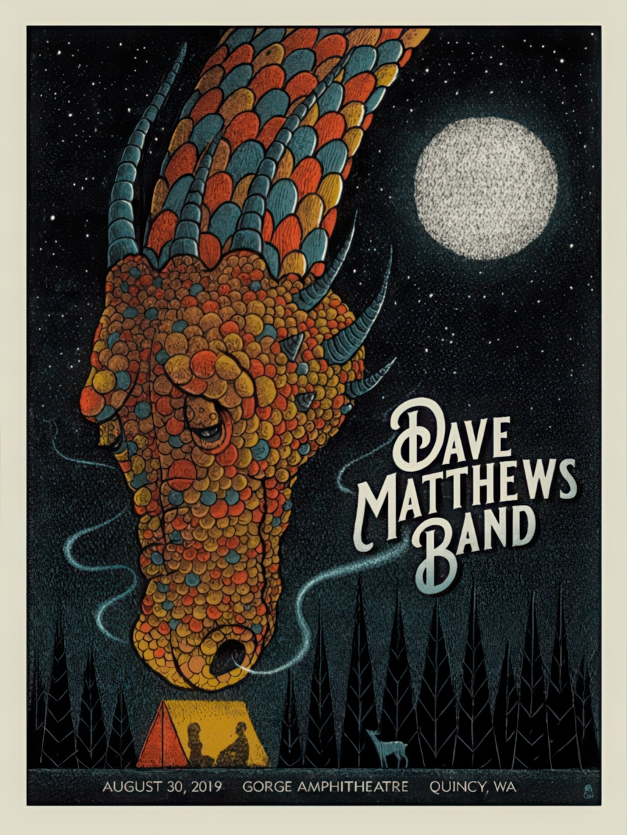 Methane Studios — Dave Matthews Band, The Gorge Amphitheatre, George, WA · Aug 30, 2019 Poster