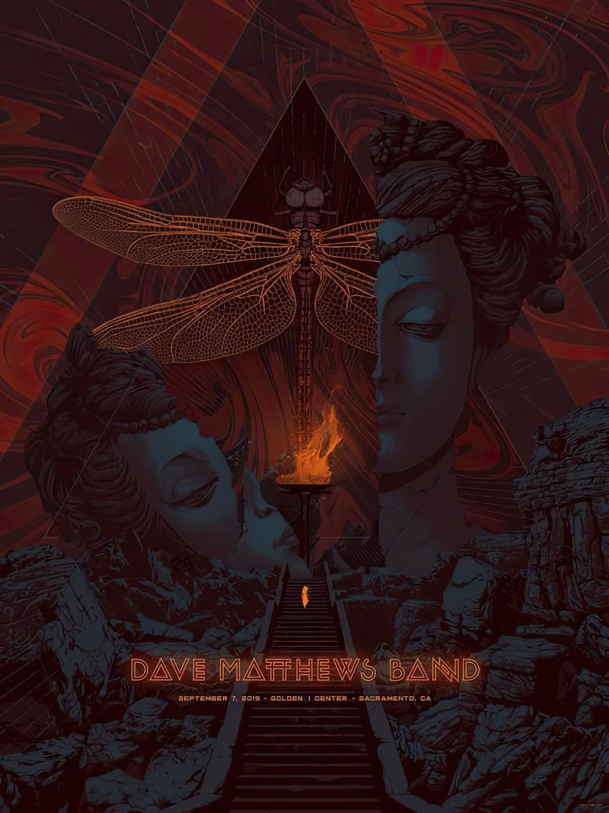 Kevin Tong — Dave Matthews Band, Golden 1 Center, Sacramento, CA · Sep 7, 2019 Poster