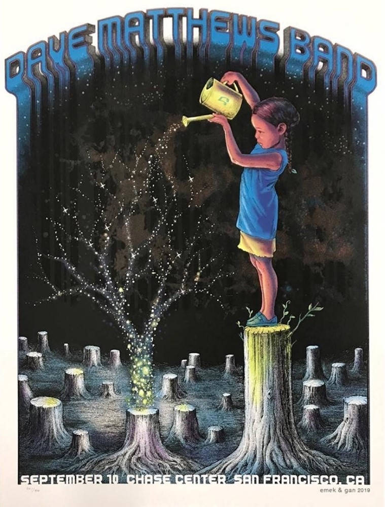 EMEK — Dave Matthews Band, Chase Center, San Francisco, CA · Sep 10, 2019 Poster