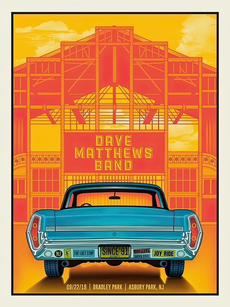 Methane Studios — Dave Matthews Band, North Beach, Asbury Park, NJ · Sep 22, 2019 Show Poster