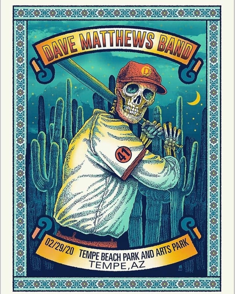 Methane Studios — Dave Matthews Band, Tempe Beach Park, Tempe, AZ · Feb 29, 2020 Poster