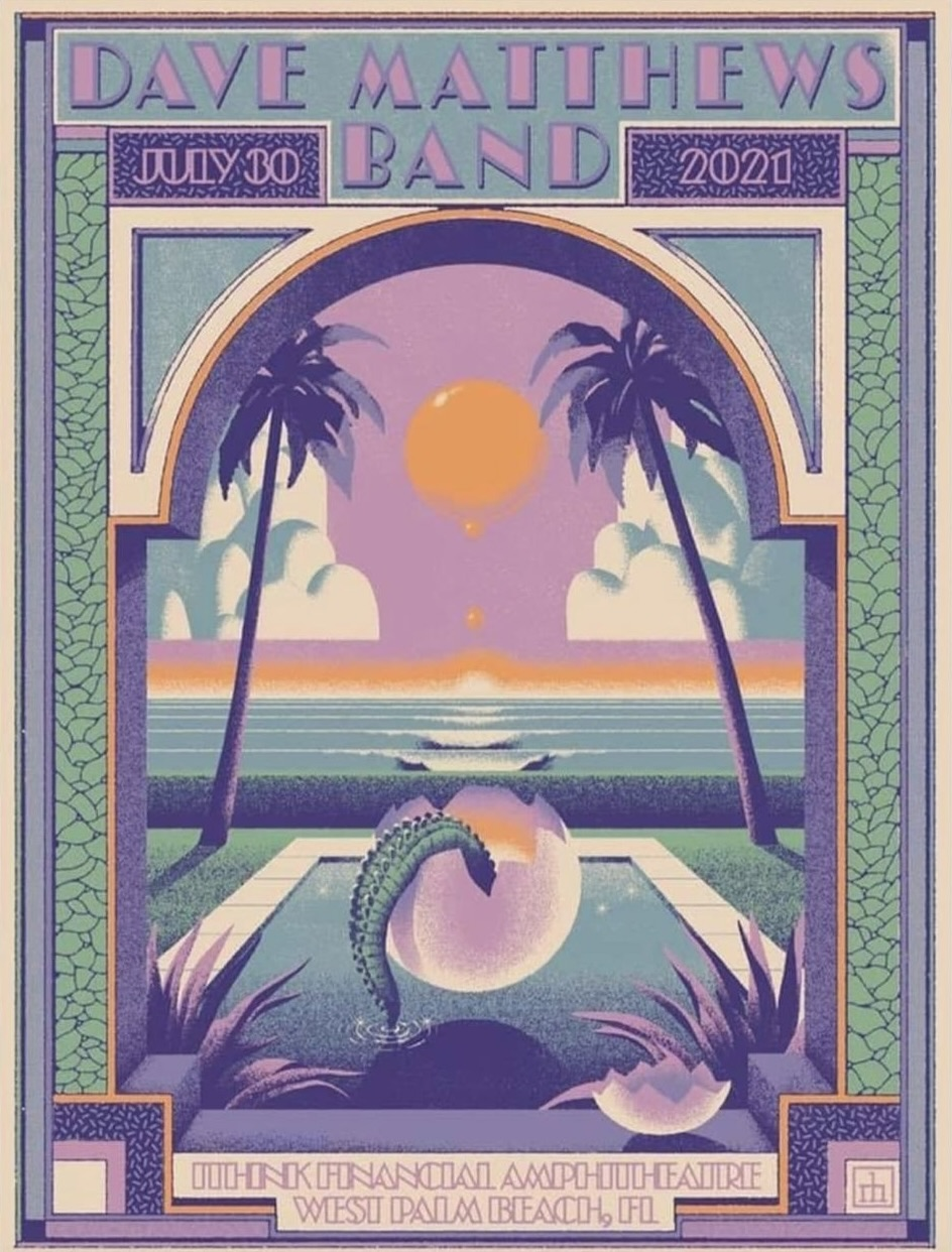 Kevin Tong — Dave Matthews Band, iTHINK Financial Amphitheatre, West Palm Beach, FL · Jul 30, 2021 Poster