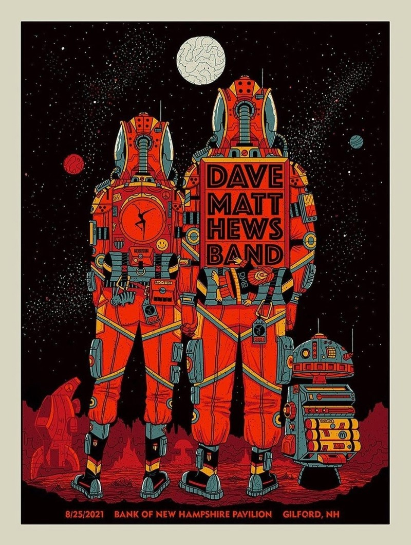 Methane Studios — Dave Matthews Band, Bank of New Hampshire Pavilion, Gilford, NH · Aug 25, 2021 Poster