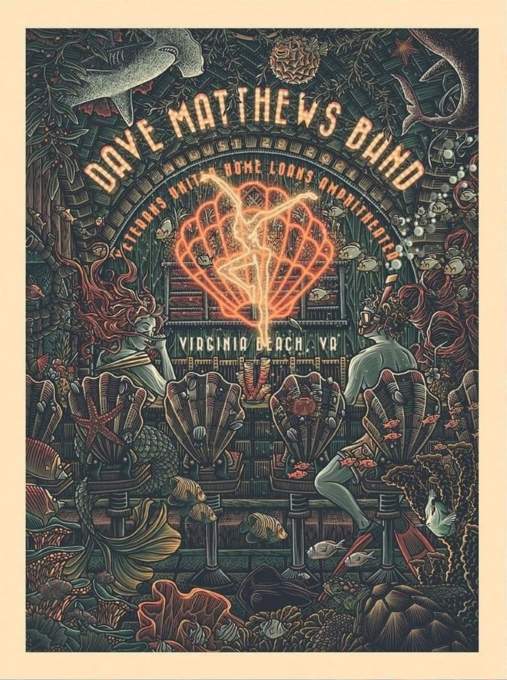 Luke Martin — Dave Matthews Band, Veterans United Home Loans Amphitheater at Virginia Beach, Virginia Beach, VA · Aug 28, 2021 Poster