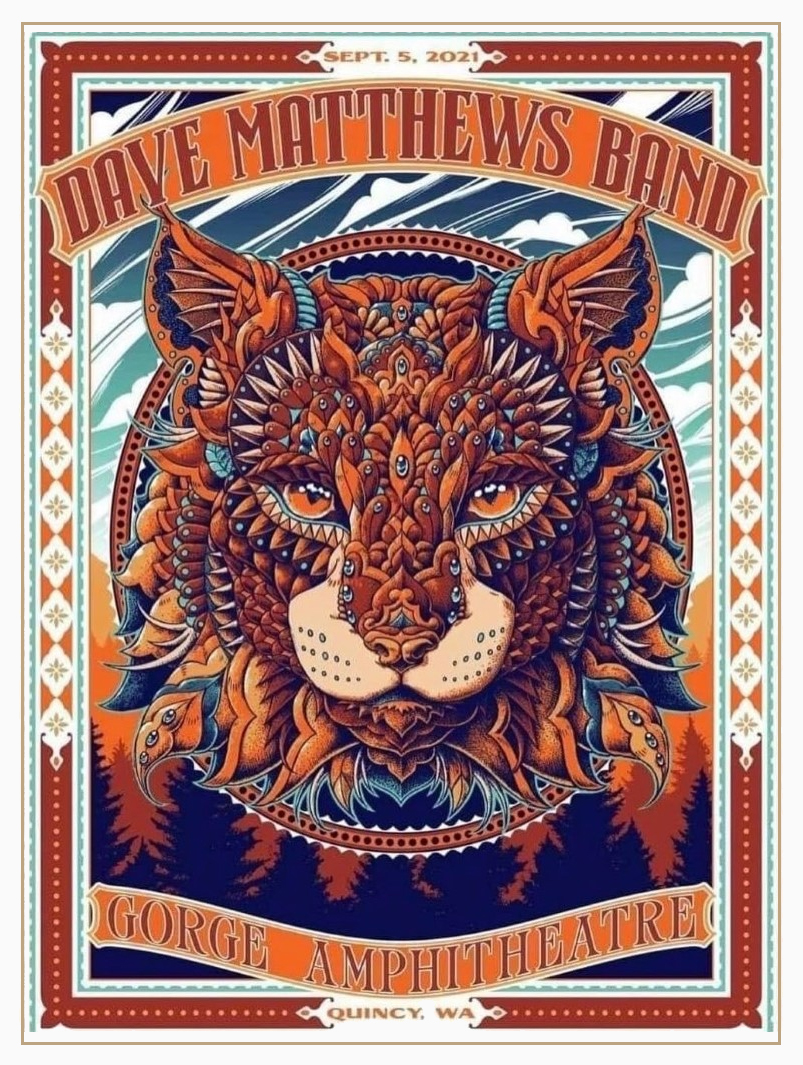 Ben Kwok (BIOWORKZ) — Dave Matthews Band, The Gorge Amphitheatre, George, WA · Sep 5, 2021 Poster