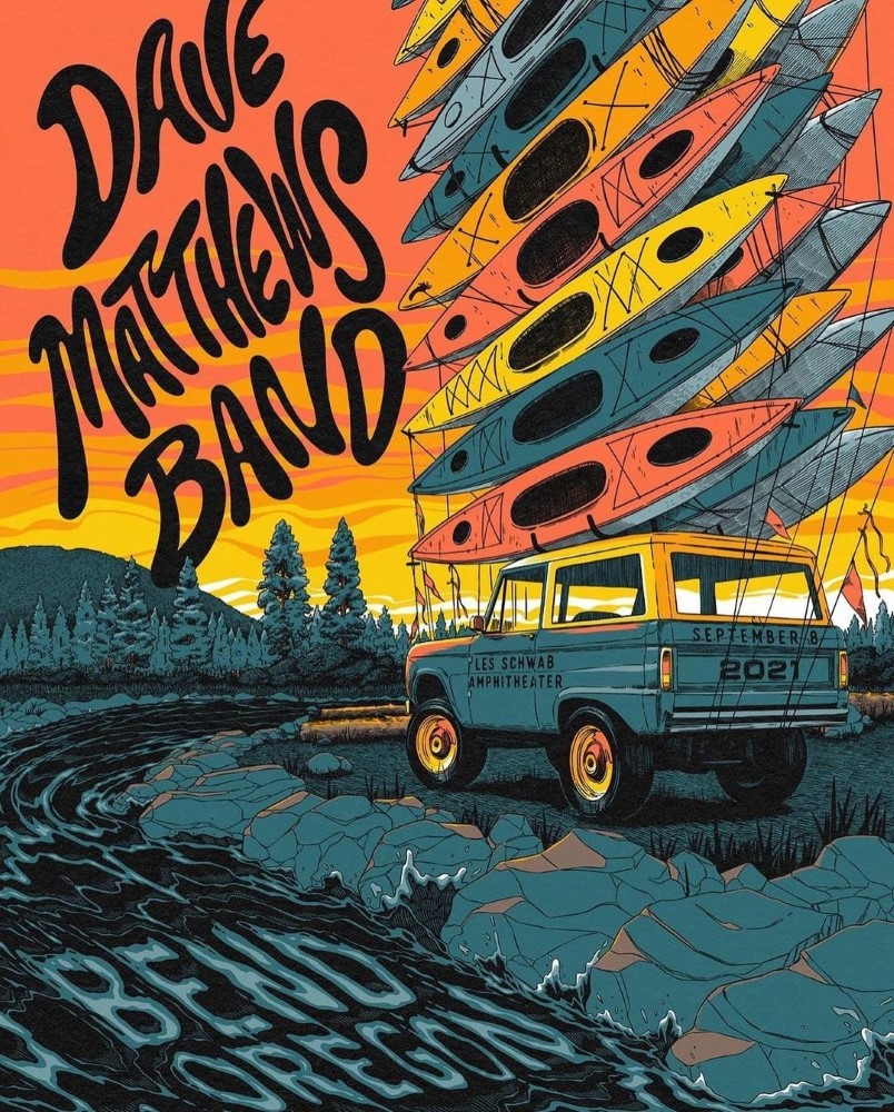 Matt Fleming — Dave Matthews Band, Les Schwab Amphitheater, Bend, OR · Sep 8, 2021 Poster