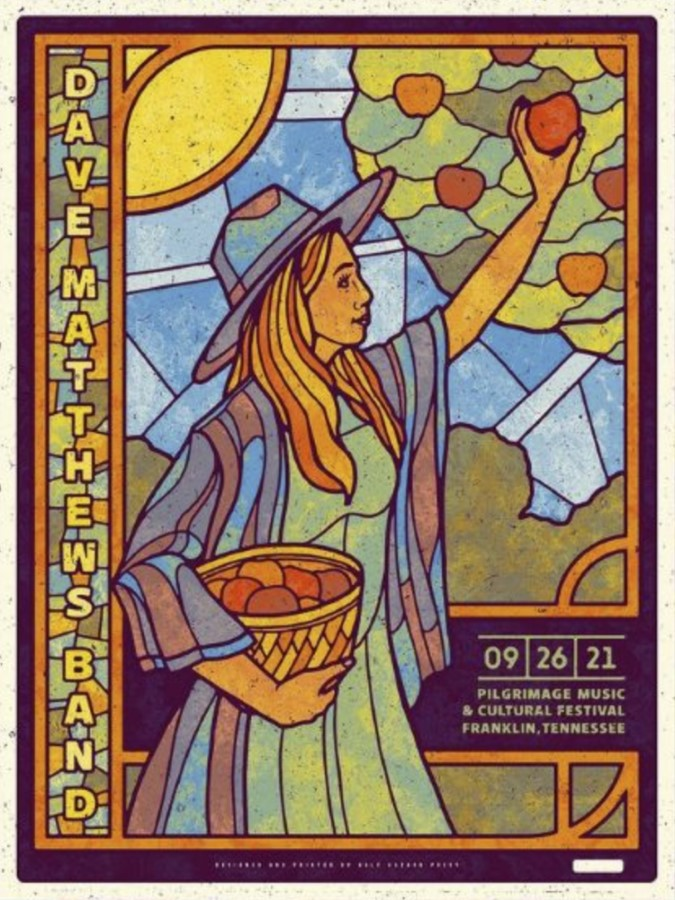 Half Hazard Press — Dave Matthews Band, Pilgrimage Music & Cultural Festival, Franklin, TN · Sep 26, 2021 Poster