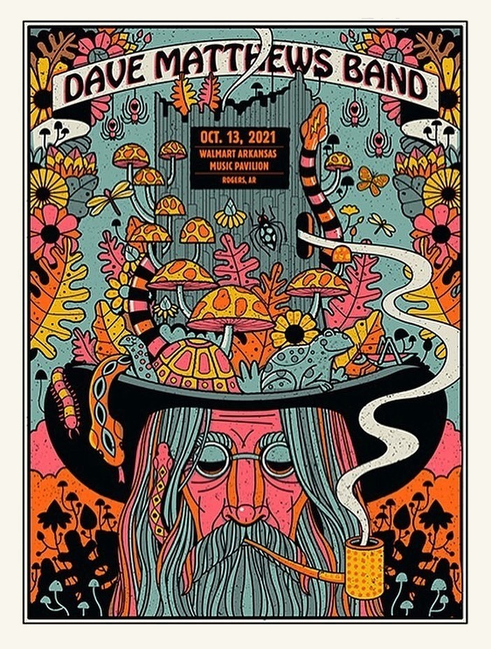 Jesse Philips — Dave Matthews Band, Walmart Arkansas Music Pavilion, Rogers, AR · Oct 13, 2021 Poster