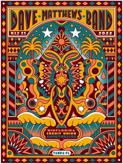 Bene Rohlmann — Dave Matthews Band, MIDFLORIDA Credit Union Amphitheatre at the Florida State Fairgrounds, Tampa, FL · May 25, 2022 Poster
