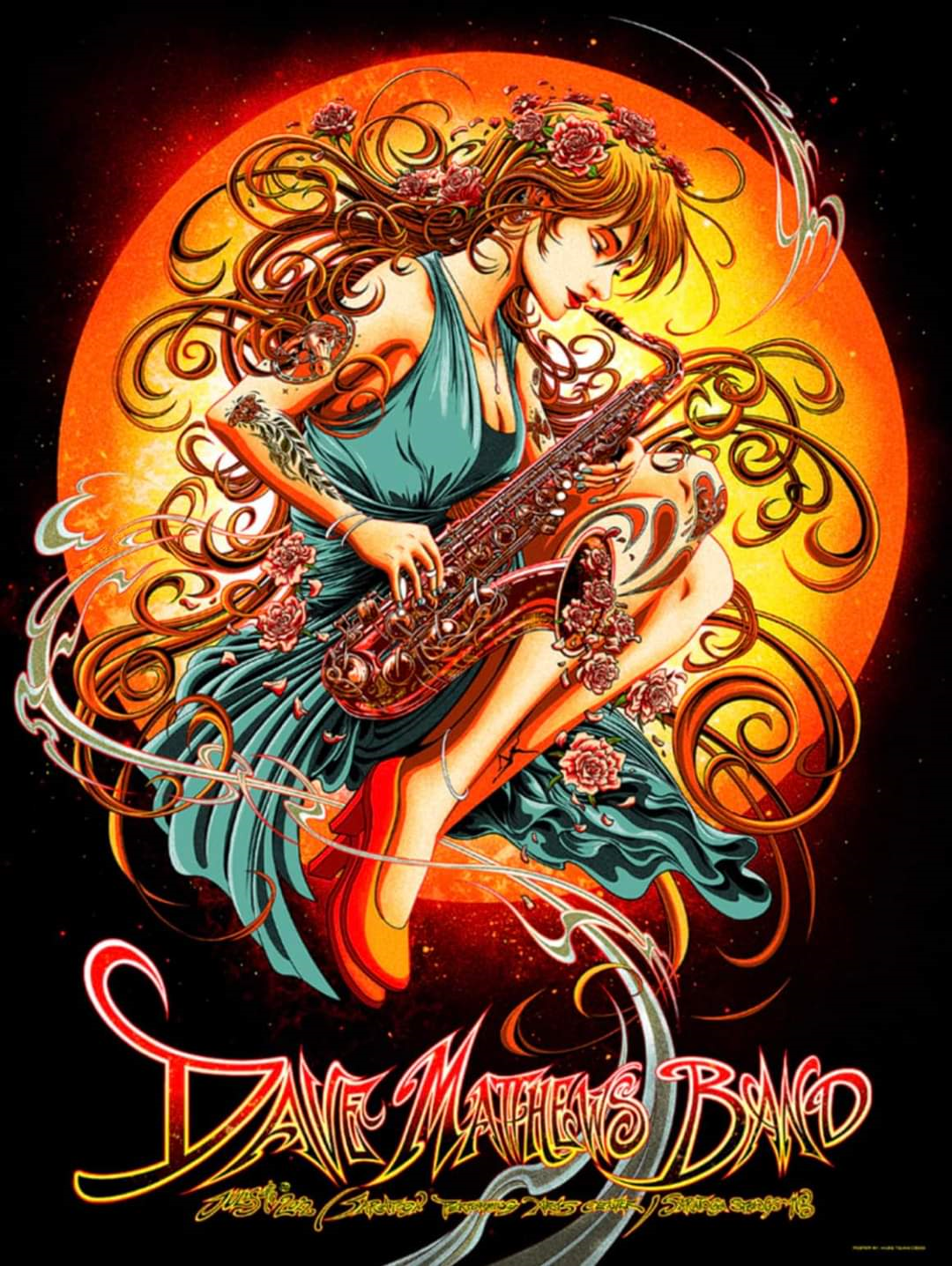Miles Tsang — Dave Matthews Band, Saratoga Performing Arts Center, Saratoga Springs, NY · Jul 9, 2022 Poster