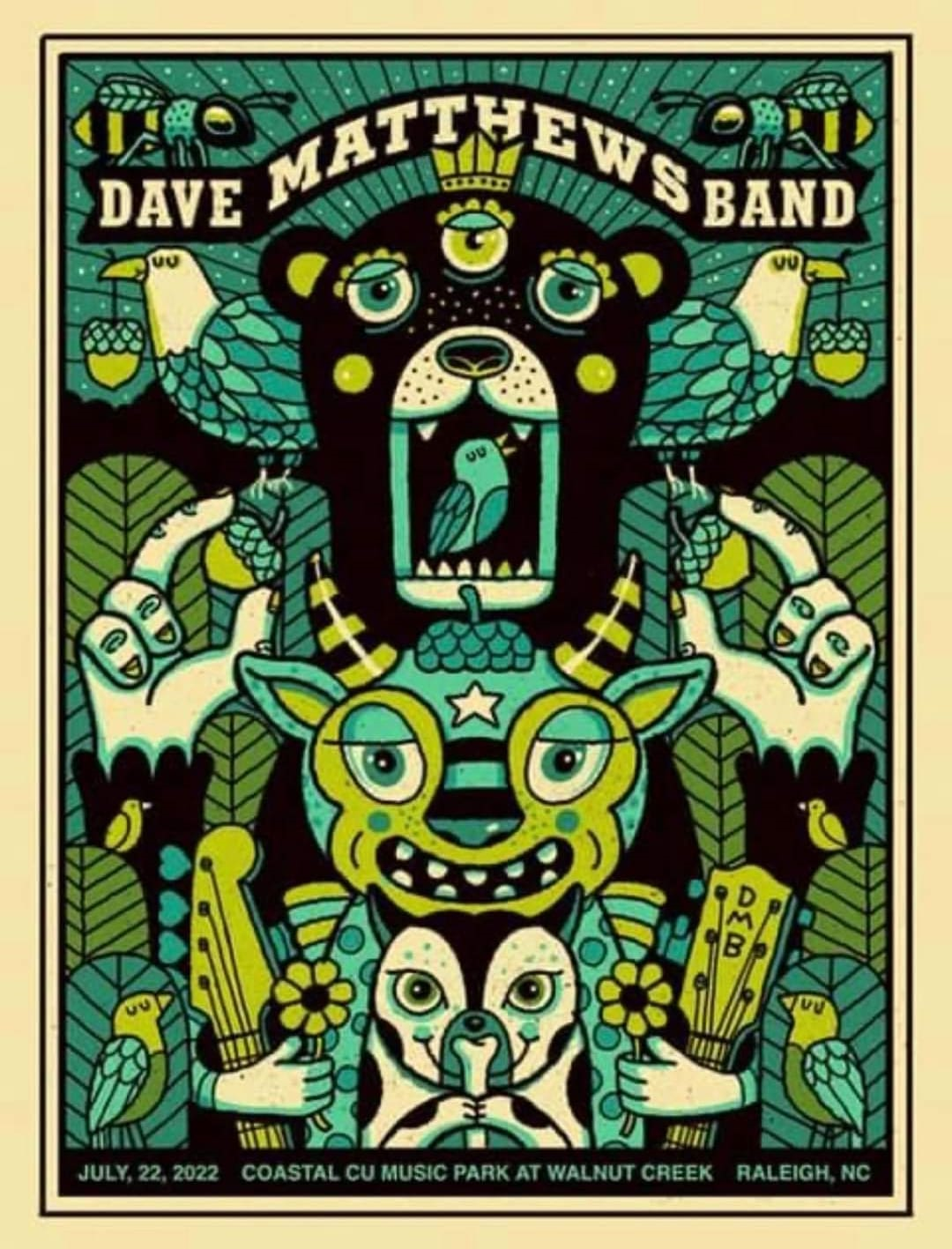 Methane Studios — Dave Matthews Band, Coastal Credit Union Music Park at Walnut Creek, Raleigh, NC · Jul 22, 2022 Poster