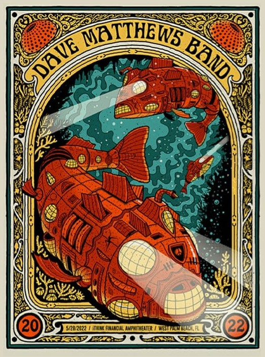 Methane Studios — Dave Matthews Band, iTHINK Financial Amphitheatre, West Palm Beach, FL · Aug 20, 2022 Show Poster