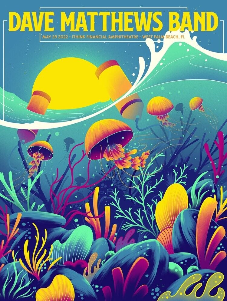 Methane Studios — Dave Matthews Band, iTHINK Financial Amphitheatre, West Palm Beach, FL · Aug 21, 2022 Poster